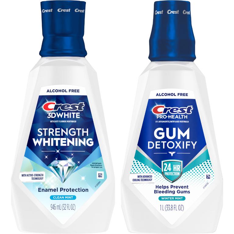 $3 off 1 ONE Crest 3DWhite Brilliance Stain Prevention 473mL or 3DWhite Clean, 3DWhite Fresh or 3DWhite Strength or Pro-Health Extra Whitening or Gum Detoxify or Gum Restore or Clinical Deep Clean or All Day Clean Breath or Nightly Bacteria Shield 946mL or larger (excludes trial/travel size).