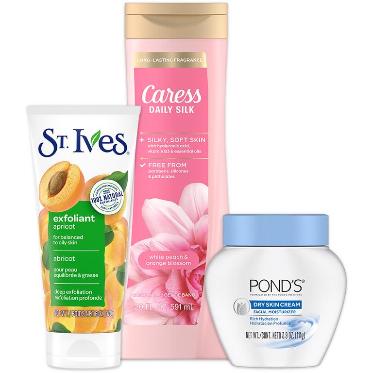 $4 off 2 any Two (2) Caress, Noxzema, POND’S, or St. Ives Products (excludes trial/travel)