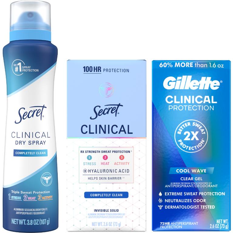 $4 off 2 TWO Secret Clinical or Gillette Clinical Antiperspirant/Deodorant (excludes trial/travel sizes).