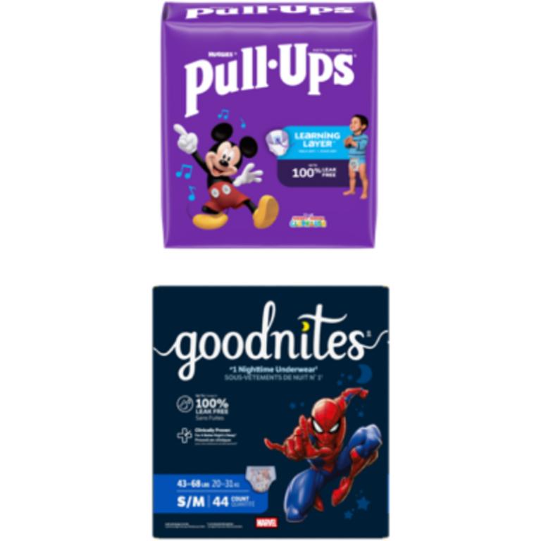 $3 off 2 off TWO (2) packages of Pull-Ups® Training Pants, Pull-Ups® Skin Essentials®, Pull-Ups® Night*Time™, or Goodnites® Youth Pants (8 ct. or higher. Not valid on Trial Packs)
