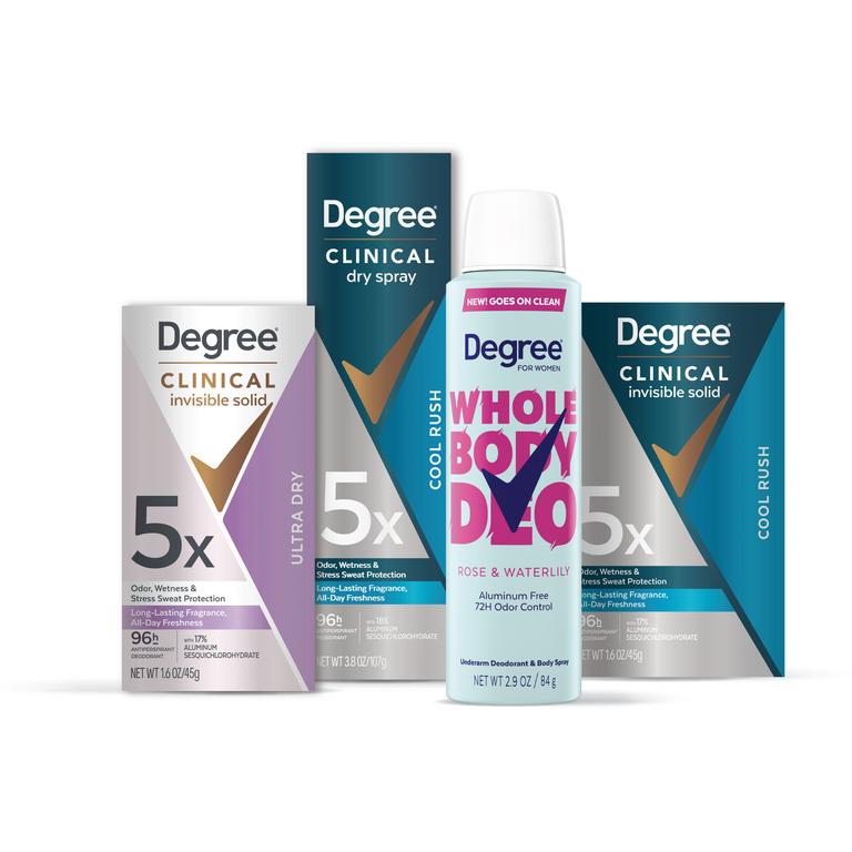 $3 off 1 on any ONE (1) Degree Whole Body Deodorant product or  Degree Clinical Protection Deodorant product (excludes T&T, twin packs, invisible solid sticks 0.5oz, 1.0oz sizes)