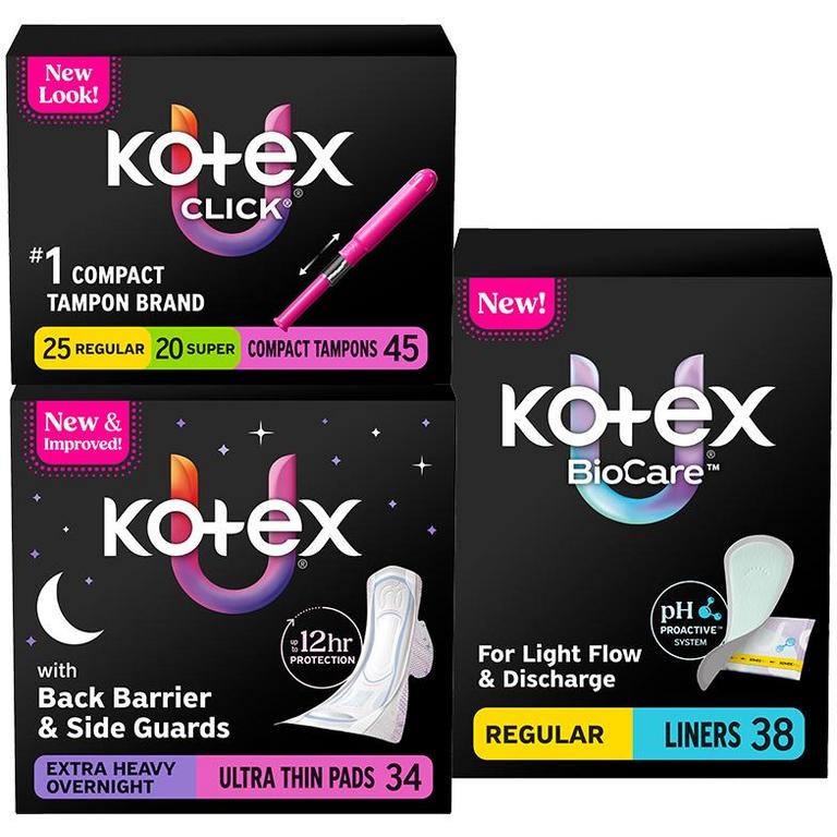 $3 off 2 On TWO (2) Kotex pads, liners, or tampon packages