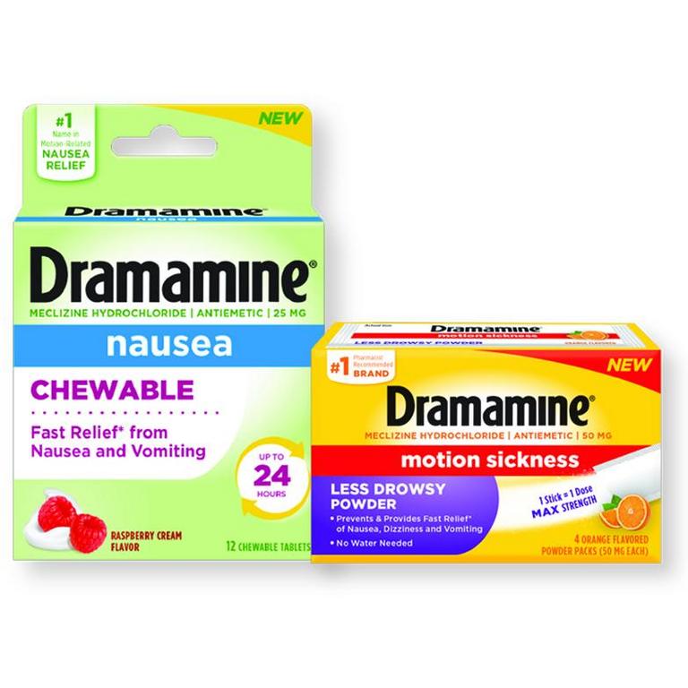 $3 off 1 on ONE (1) Dramamine® Nausea Relief Chewable Tablet or Dramamine® Motion Sickness Relief Less Drowsy Powder