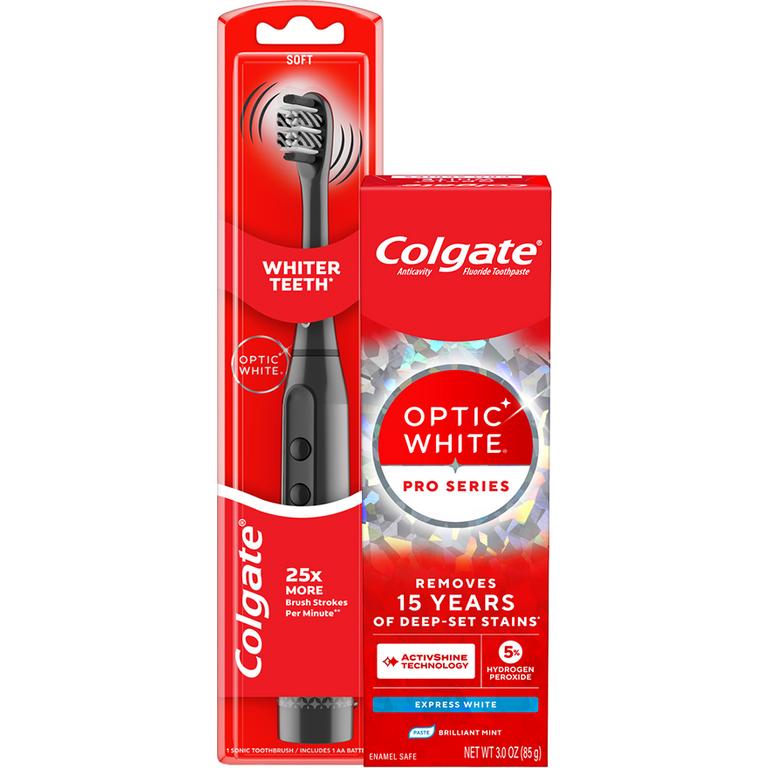 $9 off 2 On any TWO (2) Colgate Optic White Pro Series Toothpastes or Colgate Optic White Battery Powered Toothbrushes