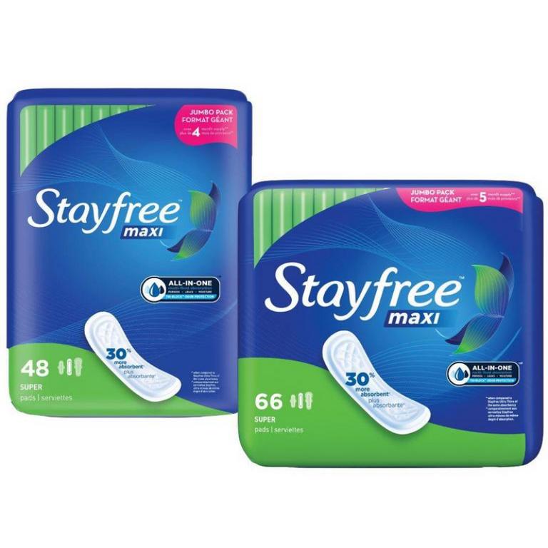 $1 off 1 on any ONE (1) Stayfree® Pads 28ct. or Larger