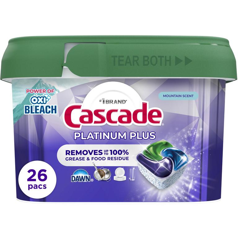 $3 off 1 ONE Cascade® Platinum ActionPacs 34 ct OR Cascade® Platinum Plus ActionPacs 26 ct (excludes trial/travel size)