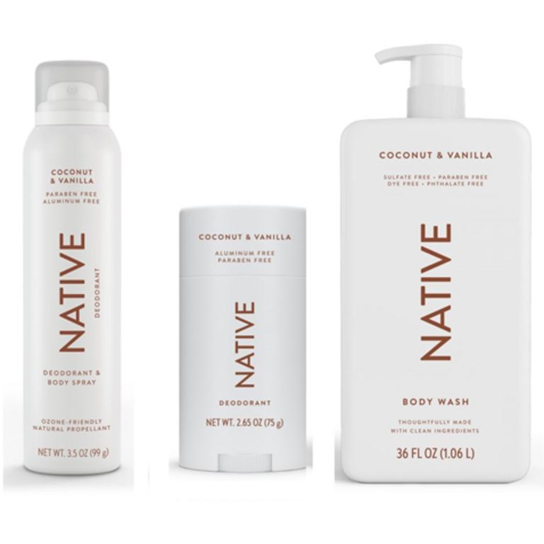$10 off 3 THREE Native Deodorant or Body Wash Select Varieties (excludes trial/travel size)