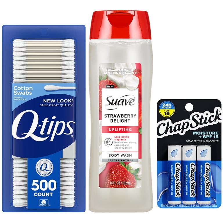 $4 off 3 off THREE (3) Evermark Products (Suave, Pond's, Caress, ChapStick, Q-Tip, St. Ives, Noxzema)