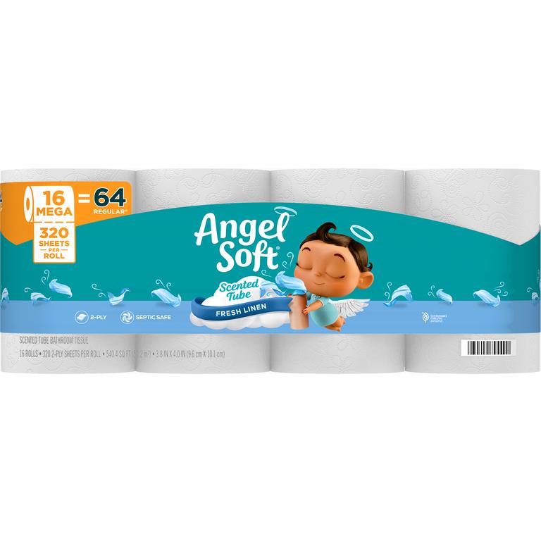 $1 off 1 off any ONE (1) package of Angel Soft® Bath Tissue with fresh linen scented tube, 16 Mega Roll