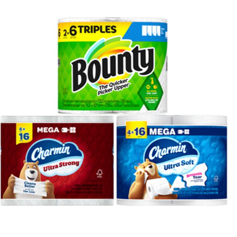 $1 off 1 ONE Bounty or Charmin Paper Products Select Varieties