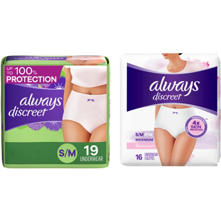 $6 off 2 TWO Always Discreet Underwear Select Varieties