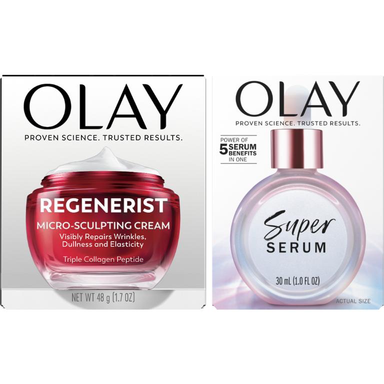 $10 off 2 TWO Olay Facial Moisturizer, Eye, Serum or Treatment (excludes Complete, Active Hydrating, Total Effects, Age Defying, Body Products and Mini/trial/travel).