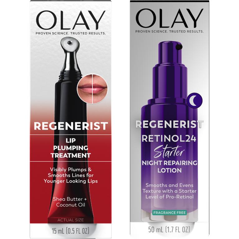 $4 off 1 ONE Olay Regenerist Lip Treatment or Retinol Starter Night Repairing Lotion