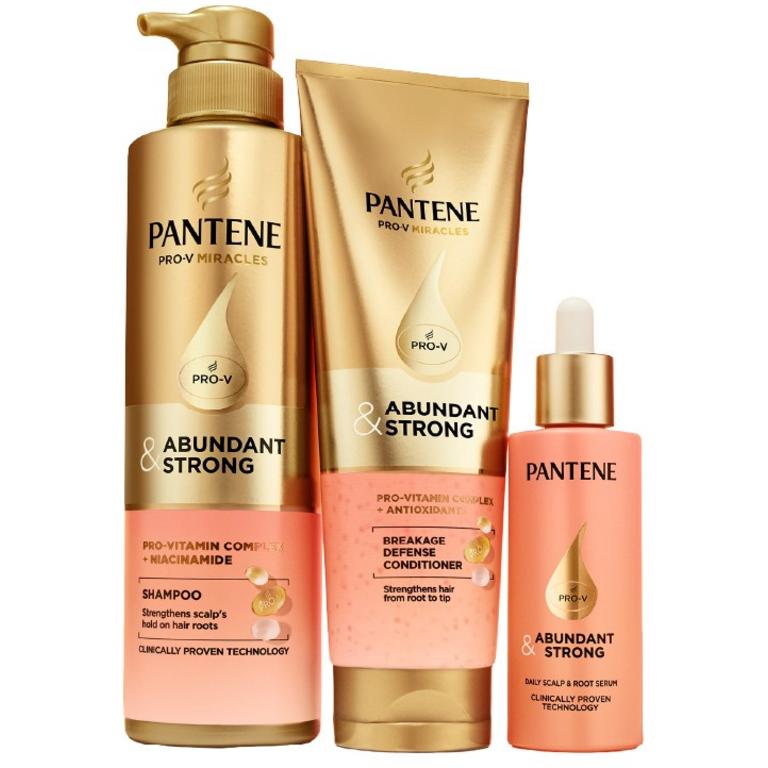 $15 off 3 THREE Abundant & Strong Collection (excludes trial/travel size, Miracle Rescue, Pro-V Miracles, Nutrient Blends, Pro-V, and Gold Series).