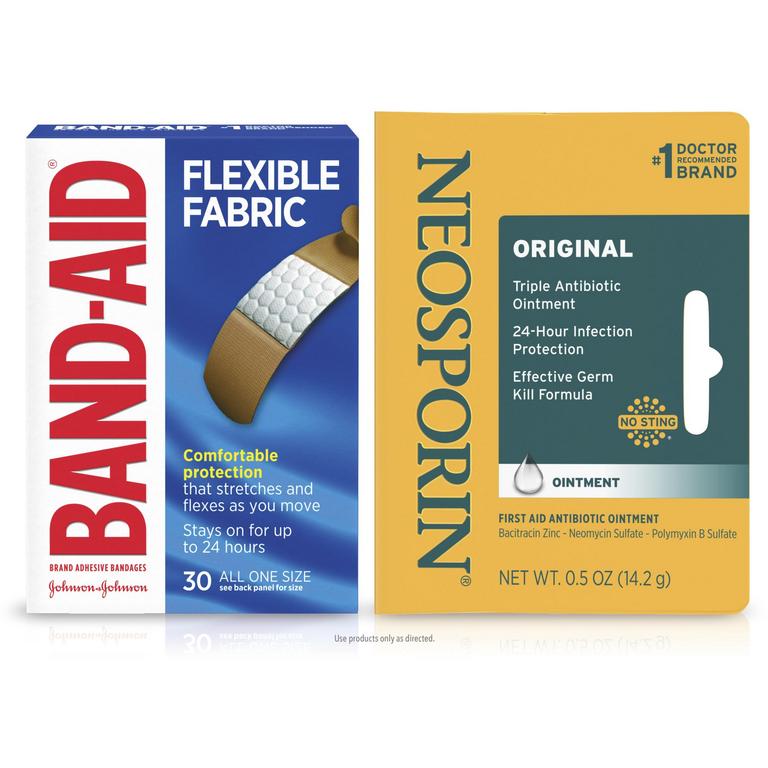 $1 off 1 on any ONE (1) BAND-AID® Brand Adhesive Bandages, BAND-AID® Brand of First Aid or NEOSPORIN® product (excludes trial and travel sizes)