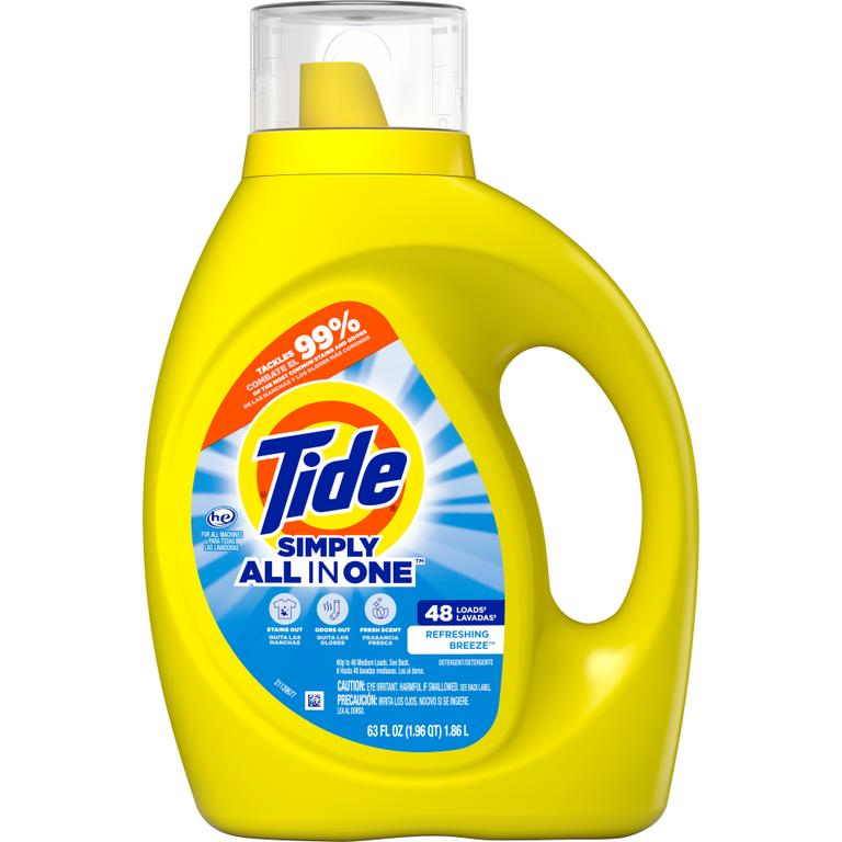 $1 off 1 ONE Tide Simply Laundry Detergent 59-117 oz (excludes TIde Rinse, Tide Detergent, Tide PODS and trial/travel size).