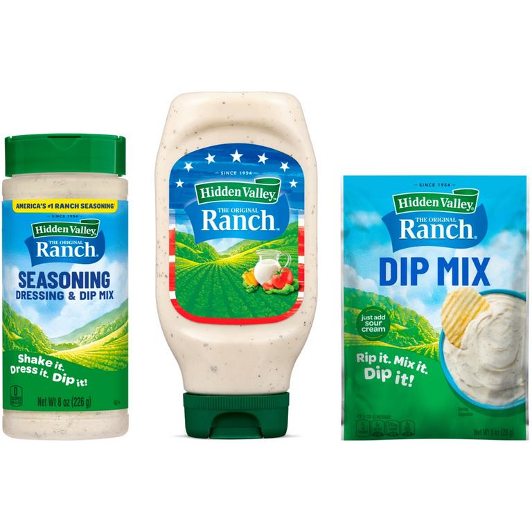 $0.50 off 1 on any ONE (1) Hidden Valley® Ranch Bottle (BHVOR, Ranch With, Plant Powered, Secret Sauce, etc.), Seasonings or Dry Dip Mix, any variety