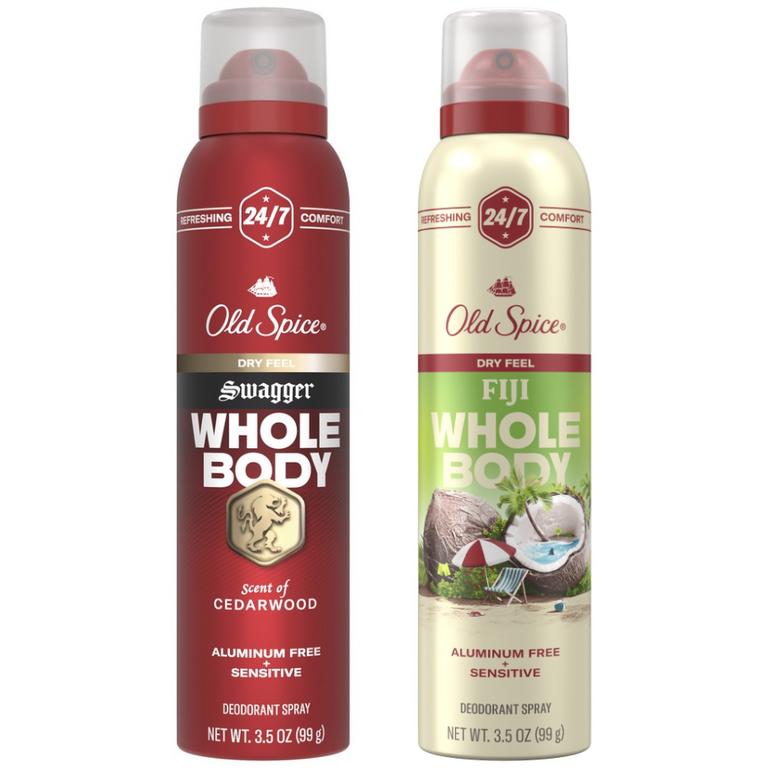 $4 off 2 TWO Old Spice Whole Body Deodorant Sprays, Sticks, or Creams (excludes trial/travel size).