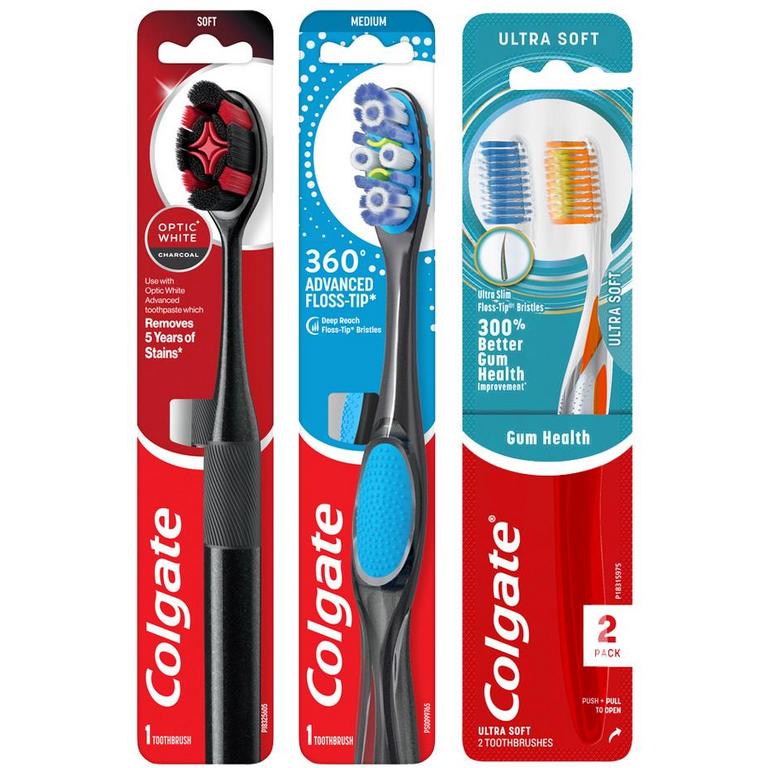$5 off 2 On any TWO (2) Colgate 360° Advanced, Gum Health or Optic White Manual Toothbrushes