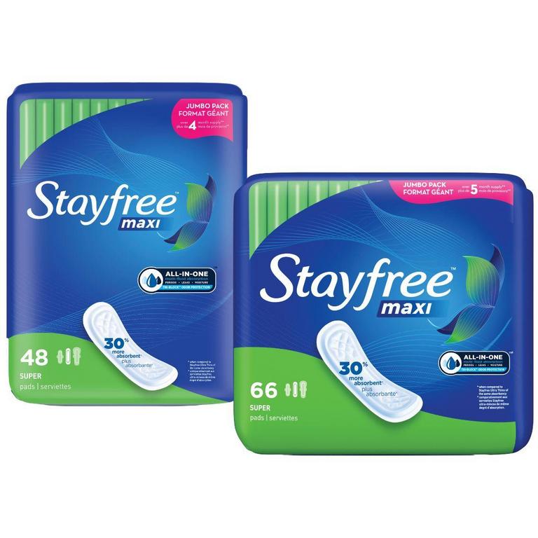$1 off 1 on any ONE (1) Stayfree® Pads 28ct. or Larger