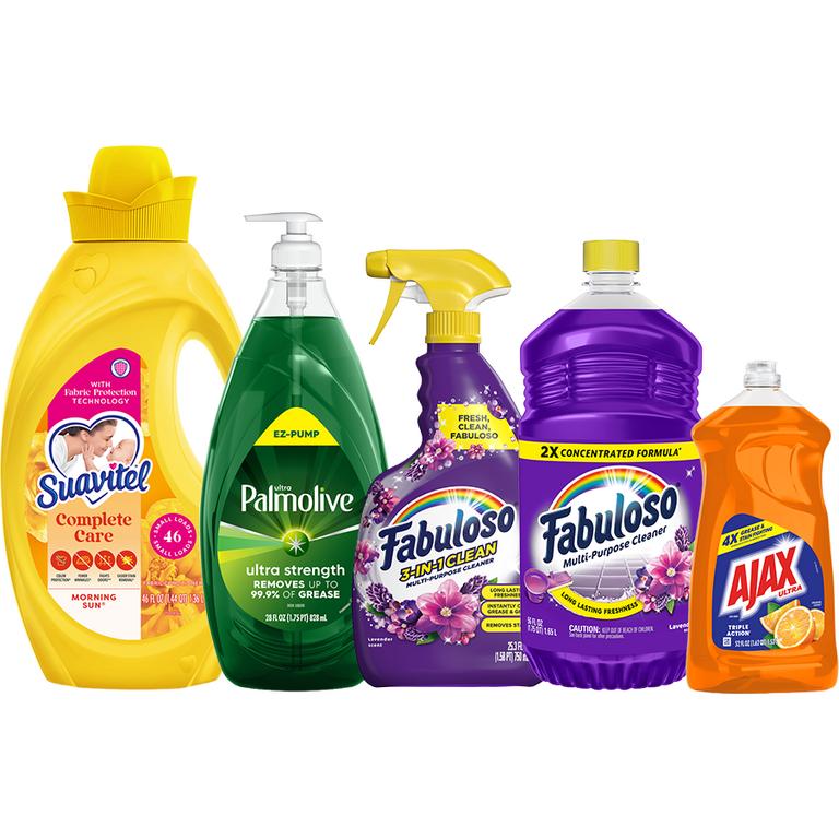 $2.50 off 2 On any TWO (2) Palmolive Ultra (28-56oz), Ajax Ultra Dish Liquids (52oz or larger); Fabuloso Multi-Purpose Cleaners (33.8oz or larger, excluding twin packs), Fabuloso 3-in-1 Multi-Purpose Cleaner Sprays (25.3oz); Suavitel Liquid Fabric Conditioners (46oz or larger); or Murphy Oil Soap Wood Cleaners (32oz or larger)