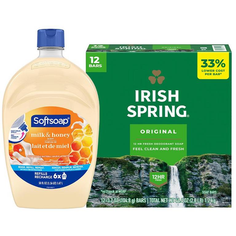 $2 off 1 On any ONE (1) Softsoap Liquid Hand Soap Refill (50oz ONLY) or Irish Spring Bar Soap Multipack (6ct or larger)