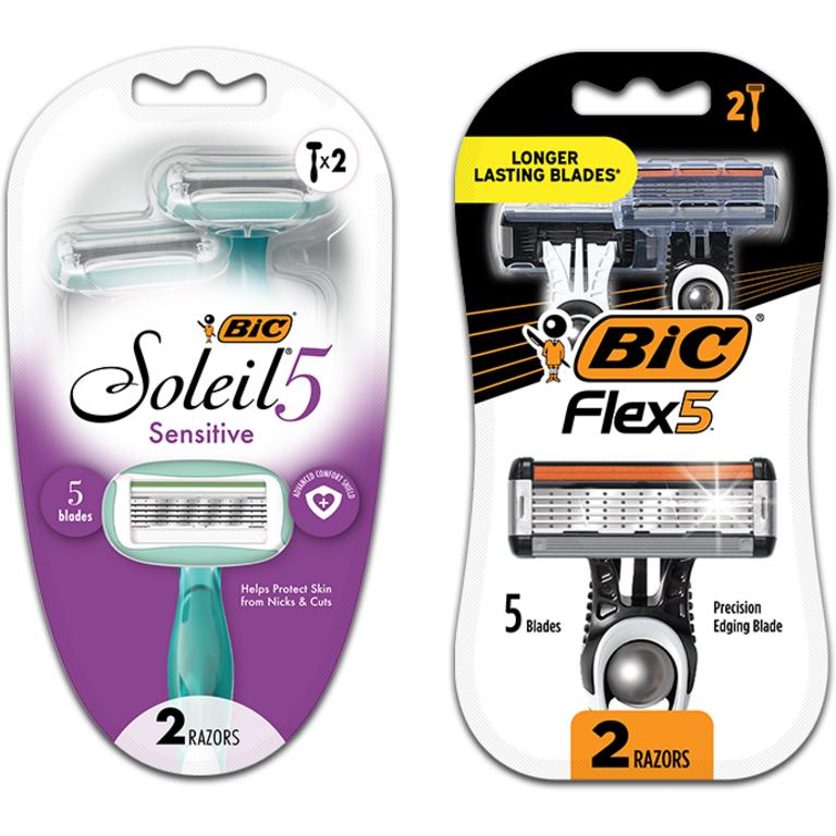 $2 off 1 on ONE (1) BIC® Flex™ or BIC® Soleil® Disposable Razor Pack (Select Varieties Only, Excludes Trial/Travel Size)