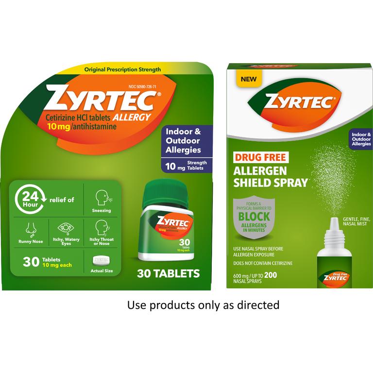 $5 off 1 on any ONE (1) ZYRTEC® Allergy 24-30ct product or ZYRTEC® Allergen Shield Spray 200ct