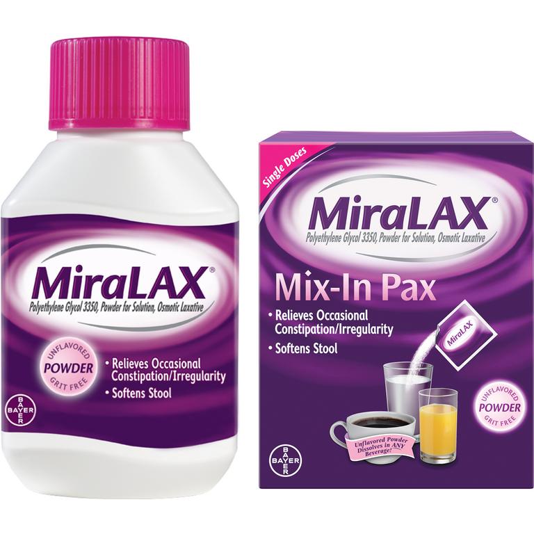 $3 off 1 on any ONE (1) MiraLAX® product 20ct+, Mix-Ins 20ct, MiraFIBER® Gummies, or MiraFAST™