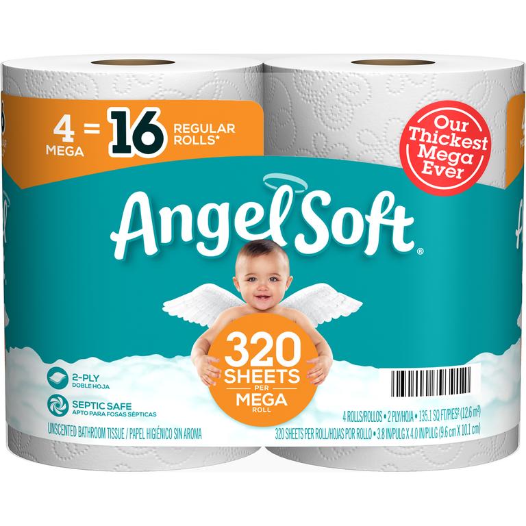 $1 off 2 off any TWO (2) packages of Angel Soft® Bath Tissue, 4 Mega Rolls.